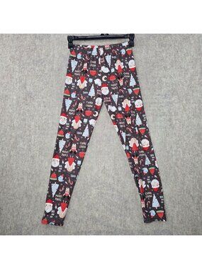 Christmas-Themed Women's Leggings Black Multi One Size Polyester/Spandex Stretch